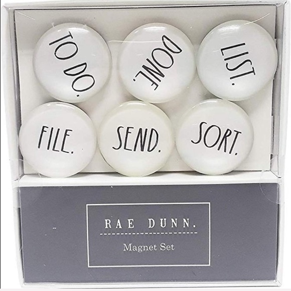 NWT Rae Dunn Set 6 glass-Dome Magnets - Picture 2 of 6